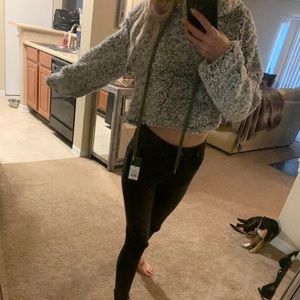 Target crop fleece hoodie
